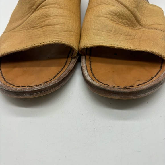 Free People Mont Blanc D'Orsay Sandal Women Size 37.5 US 7 Tan Leather Flat - Picture 3 of 9